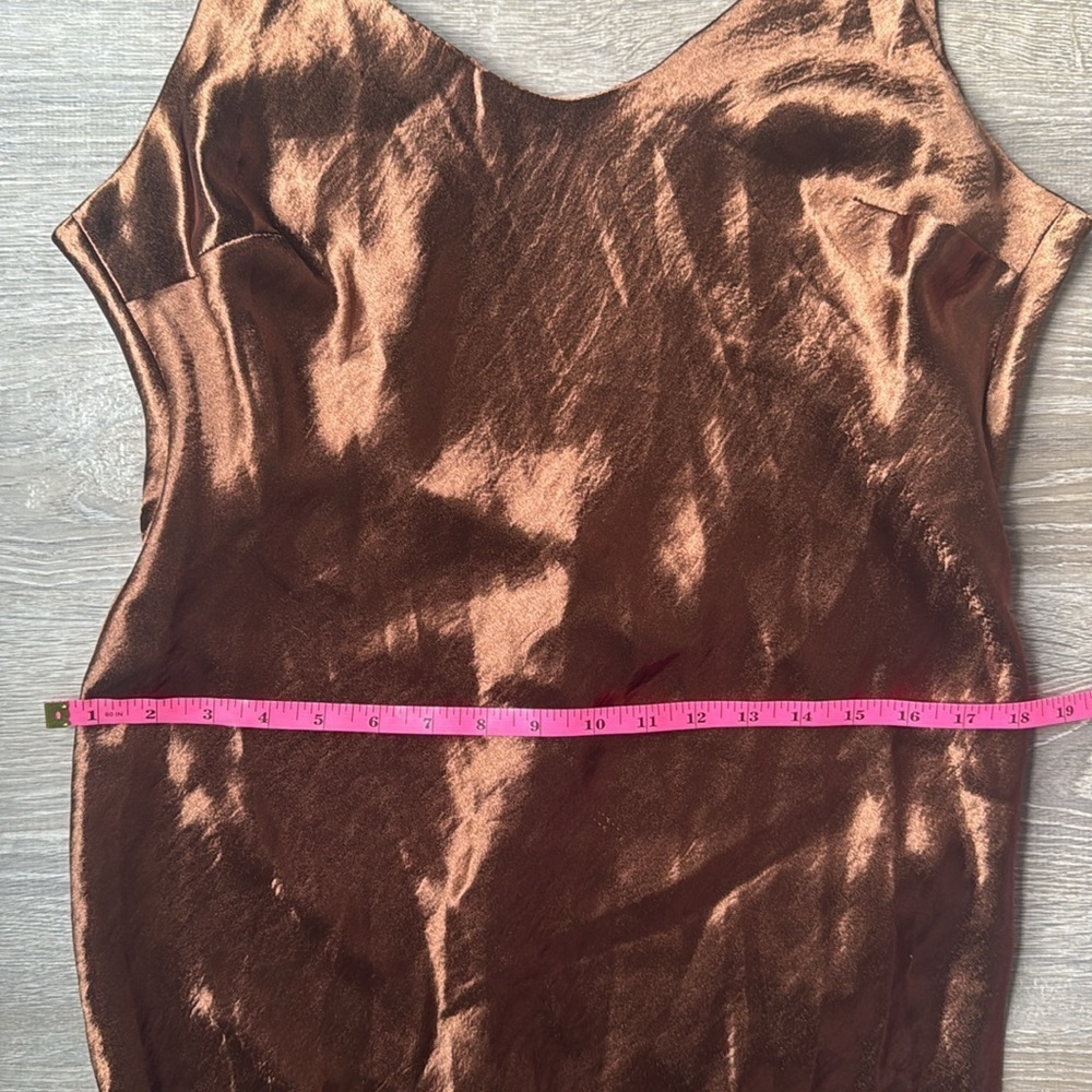 NEW ASOS DESIGN scoop back bias cut satin maxi dress in chocolate 10 - Picture 10 of 13